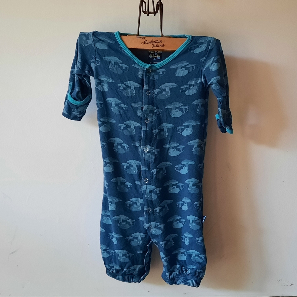 KicKee Pants Mouse Mushroom Woodland Bamboo Converter Snap Gown Footies 0-3m